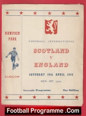 Scotland v England 1958 – Pirate Signed Tommy Docherty + Bobby Charlton Debut