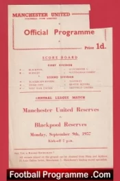 Manchester United v Blackpool 1957 – Reserves Man Utd Bobby Charlton