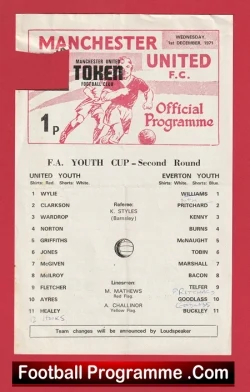  Manchester United v Chorley 1972 - Semi Final Lancashire Cup Football Programme .COM Football Programmes Memorabilia