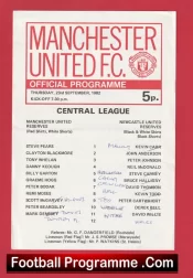 Manchester United v Newcastle United 1982 – Reserves + Peter Beardsley