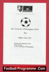 University Of Birmingham Ladies v Odbey Town 2001 – Womens Football