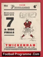 Rugby Sterling Sevens 7’s at Twickenham 1938 – 1930s Rugby Programme