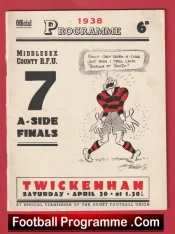 Rugby Sterling Sevens 7’s at Twickenham 1938 – 1930s Rugby Programme