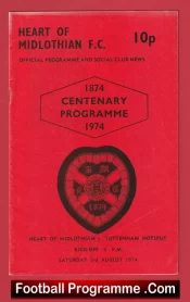 Heart Of Midlothian v Tottenham 1974 – Hearts Centenary Match