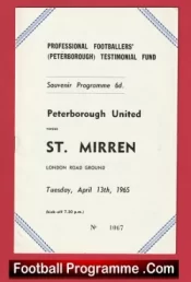 Peter McNamee Benefit Match Testimonial Peterborough United 1965
