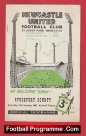 Newcastle United v Stockport County 1961 – 1960s Football Programme