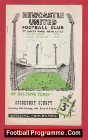Newcastle United v Stockport County 1961 – 1960s Football Programme