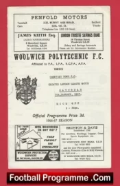 Woolwich Polytechnic v Chertsey Town 1967 – London League