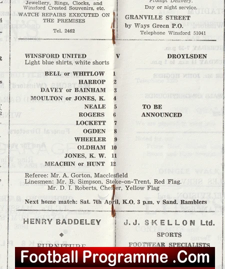 Winsford United v Droylsden 1973 - Cheshire League - Image 3