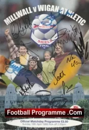 Millwall v Wigan Athletic 1999 – Shield Cup Final Multi Signed