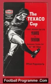 Heart of Midlothian Hearts v Everton 1973 – Texaco Cup Multi Signed