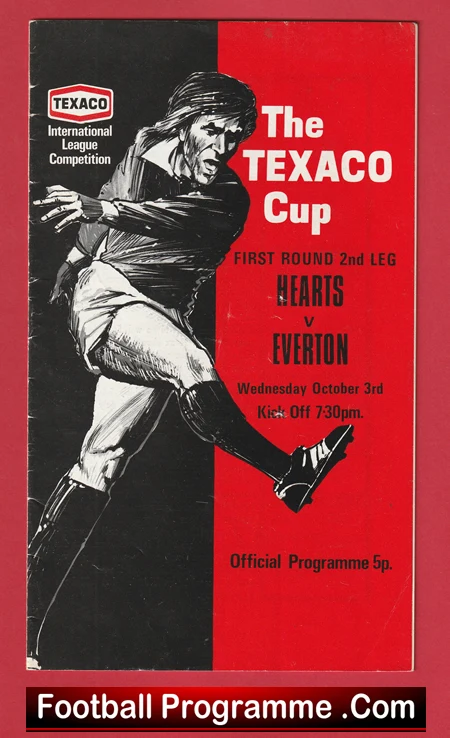 Heart of Midlothian Hearts v Everton 1973 - Texaco Cup Multi Signed - Image 2