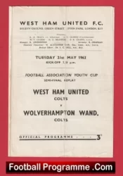 West Ham United v Wolves 1963 – Youth Cup Semi Final Replay