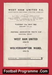 West Ham United v Wolves 1963 – Youth Cup Semi Final Replay