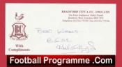 Bradford City Chris Hutchings Autograph Signed Compliments Slip