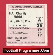 Liverpool v Southampton 1976 – Charity Shield Match Ticket