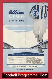West Bromwich Albion v Everton 1960 – Multi Autographed Signed
