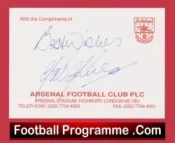Arsenal Pat Rice Autograph Signed Compliments Slip