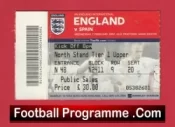 England v Spain 2007 – Ticket Man Utd Old Trafford