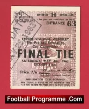 Leicester City v Manchester United 1963 – FA Cup Final Ticket