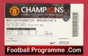 Manchester United v Wolves 2011 – Football Match Ticket