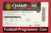 Manchester United v Wolves 2011 – Football Match Ticket