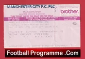 Manchester City v Manchester United 1991 – Football Ticket