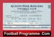 Queens Park Rangers v Manchester United 1994 – Match Ticket