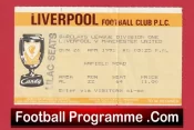 Liverpool v Manchester United 1992 – Match Ticket