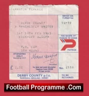 Derby County v Manchester United 1983 – Match Ticket