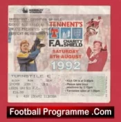 Leeds United v Liverpool 1992 – Charity Shield Match Ticket Eric Cantona