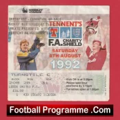 Leeds United v Liverpool 1992 – Charity Shield Match Ticket Eric Cantona