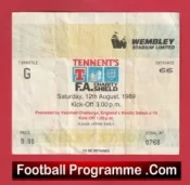 Liverpool v Arsenal 1989 – Charity Shield Ticket