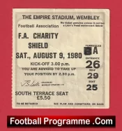 Liverpool v West Ham United 1980 – Charity Shield Ticket