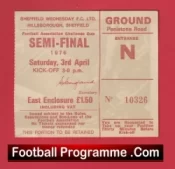 Manchester United v Derby County 1976 FA Cup Semi Final Football Ticket