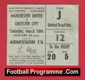 Manchester United v Leicester City 1967 – Football Ticket
