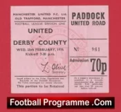 Manchester United v Derby County 1976 – Match Ticket