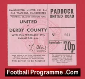 Manchester United v Derby County 1976 – Match Ticket