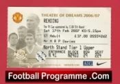 Manchester United v Reading 2007 – Match Ticket