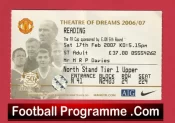 Manchester United v Reading 2007 – Match Ticket