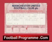 Manchester United v Bury 1993 – FA Cup Ticket Old Trafford