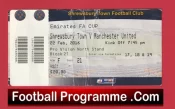 Shrewsbury Town v Manchester United 2016 – Match Ticket