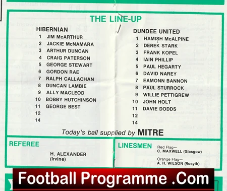 Hibernian Hibs v Dundee United 1980 + George Best - Image 3