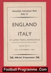 England v Italy 1960 – U23 at Newcastle – Bobby Charlton