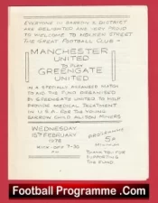 Greengate United v Manchester United 1978 – BARROW – Rare Man Utd