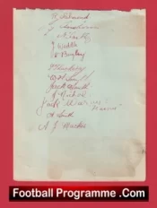 Portsmouth Football Club Multi Autographed Signed Sheet 1930s
