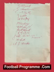 Portsmouth Football Club Multi Autographed Signed Sheet 1930s