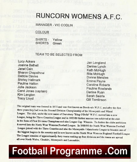 Runcorn Ladies v Burnley 1993 - Womens Football - Image 4