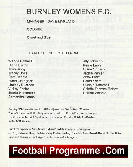 Runcorn Ladies v Burnley 1993 - Womens Football - Image 5