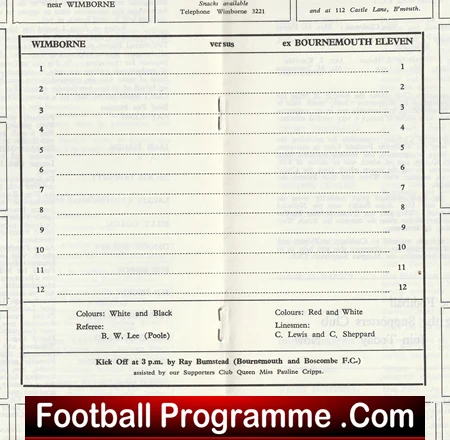 Wimborne v Ex Bournemouth X1 1969 - Ray Bumstead Testimonial - Image 3